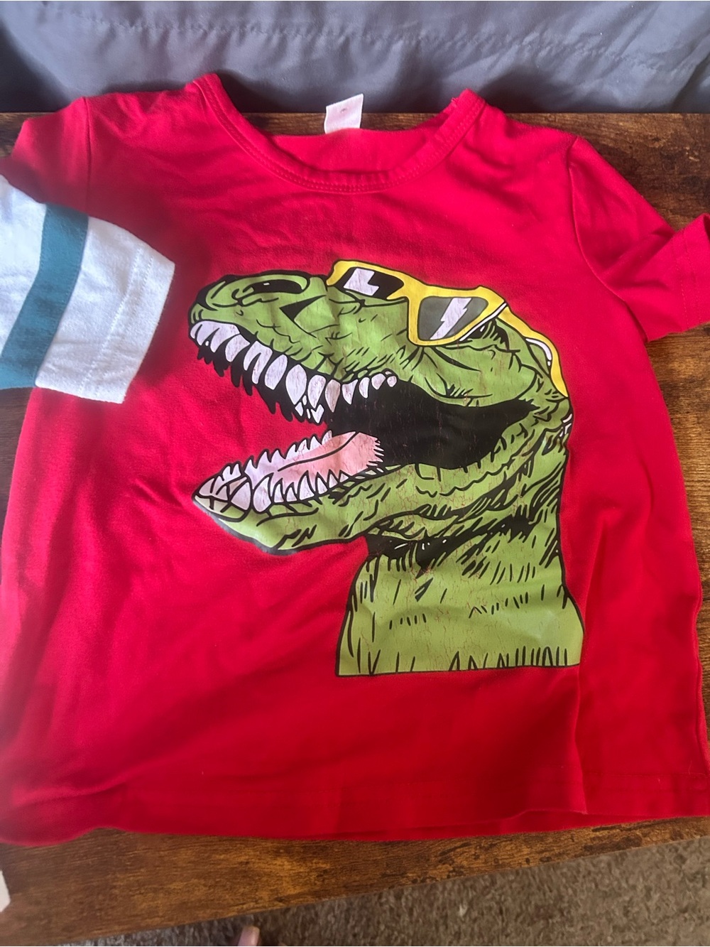 Kids Red Dino Graphic Tee - Sunglasses T-Rex